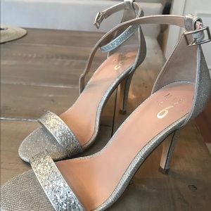 Mix No. 6 silver glitter strappy heels